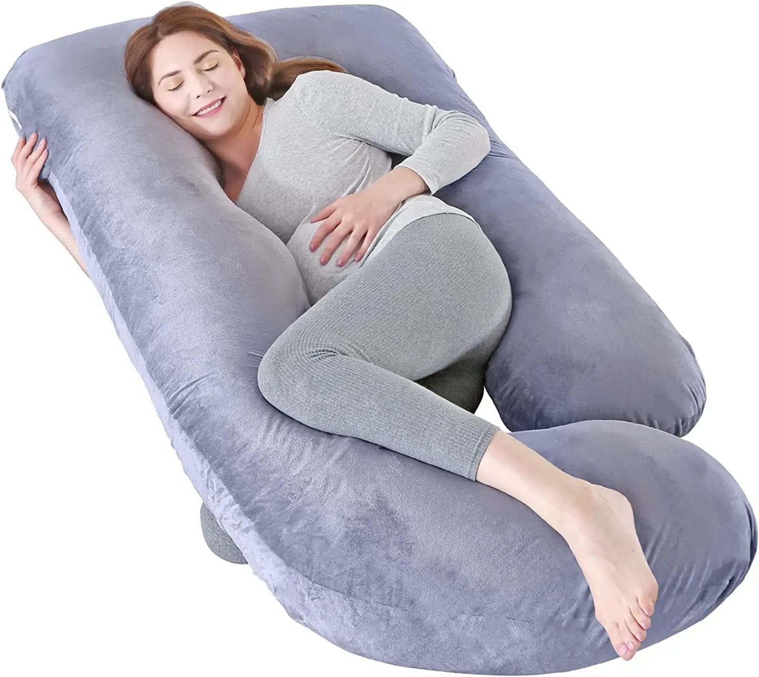 J Shape Maternity Pillow Pregnant Women Body Feeding Support Cover Pillow with Removable Washable hot sale