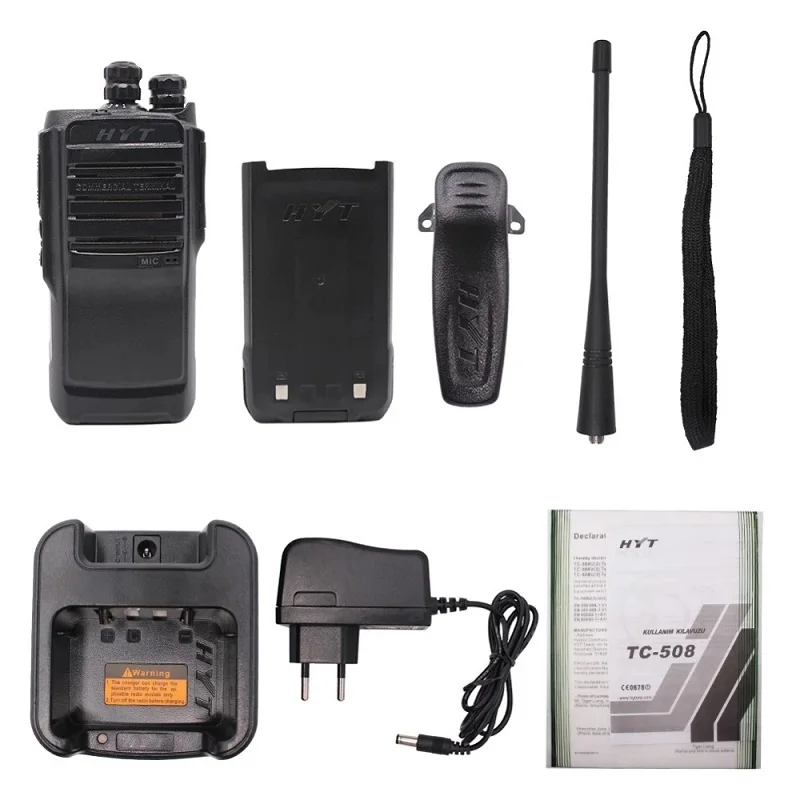 HYT TC-508 UHF VHF Business Professional Two way Radio HYT TC508 for Hotel Restaurant Handheld Walkie Talkie with Battery