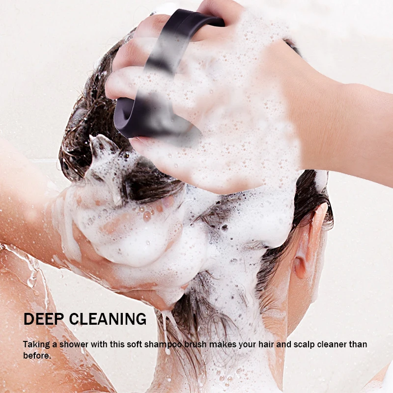 One-piece Solid Silicone Hair Shampoo Brush Mold-free Scalp Scrubber Head Scalp Massager for Healthy Hair Growth Dry Scalp