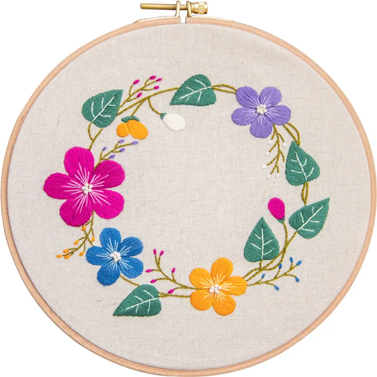 Wholesale Home Decoration Flower Images Cross Stitch Set Woman Housework Needlework Sewing Simple Handmade DIY Embroidery Kit