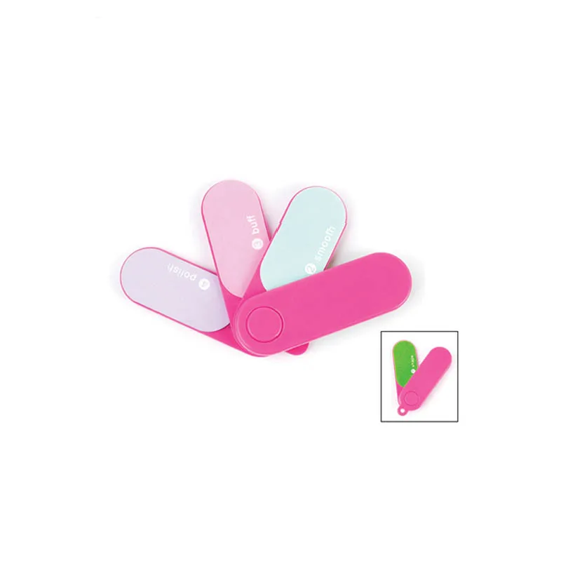 Colorful plastic nail buffer, rotatable multi-sided nail file