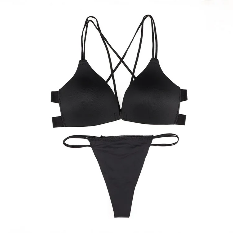 Wholesale Front Closure Breathable Bra Panties Set Women Bra Underwear Set Hot Designer Two Piece Bra And Panties Sets