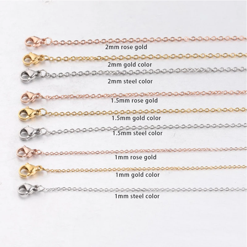 Necklace Chain Stainless Steel Chain Necklace for Jewelry Making 2mm Round Cable Chain Wholesale