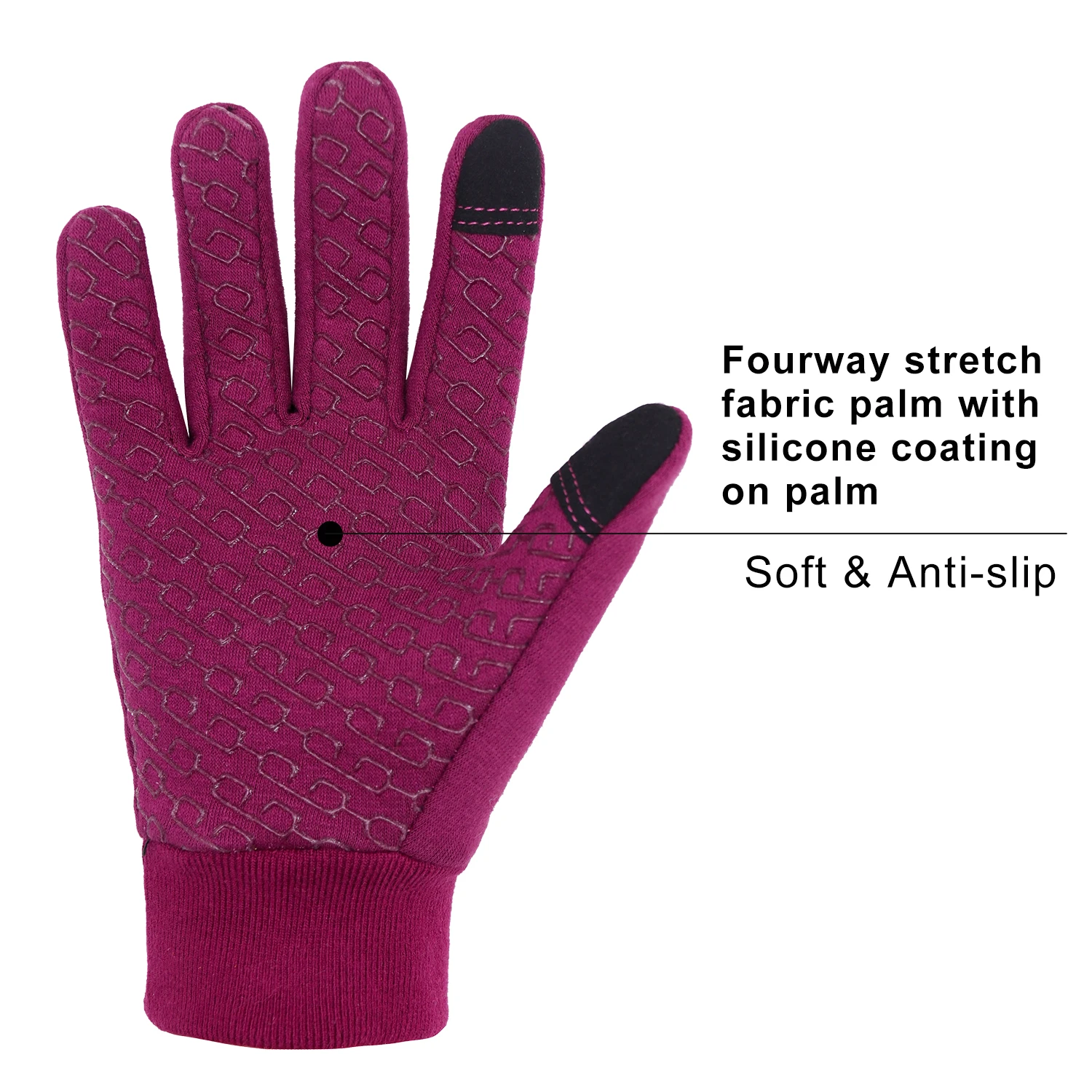 HANDLANDY pink winter outdoor activities running touch screen cycle sports gloves