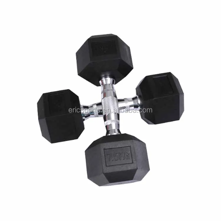 wholesales customs lb  fitness hex fixed Rubber Coated Dumbbell