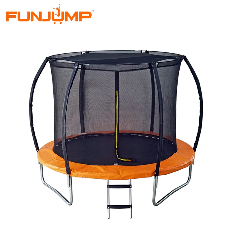 Funjump Fiber Rod  Trampolin with Ladder Outdoor Kid Jumping Play Trampoline Tent for Sale