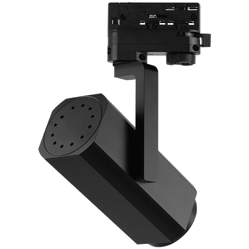 3-phase Adaptor 20W 24W Dimmable Adjustable Focusable Beam Angle COB LED Track Light Black Aluminum Museum 60 97 Modern Cree