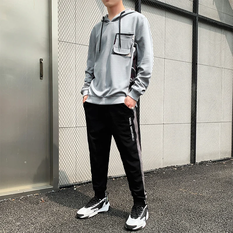 winter cotton tracksuit set hoodie pants 2 pieces men hoodies 100% cotton suits set for men  wears in turkey sudaderas hombre