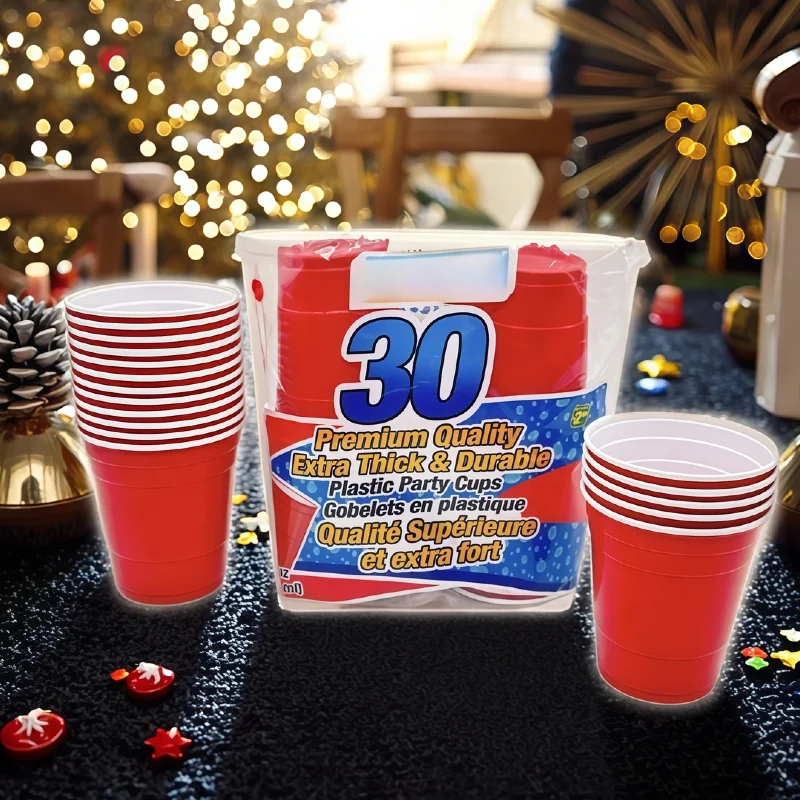 Wholesale OEM Custom 9 oz Red Plastic Party Cup Color Beer Pong Cup Disposable PP Plastic Party Cups for Drinking Coffee