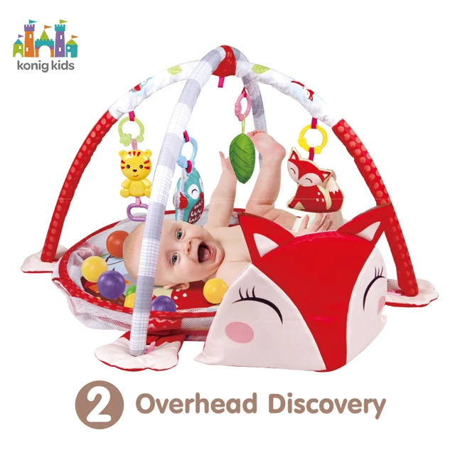 Konig Kids 3 in 1 Fox  Playing Mat Activity Baby Gym With 30pcs Ball Pit Skill Development Toys Baby Mat Baby Play Mat