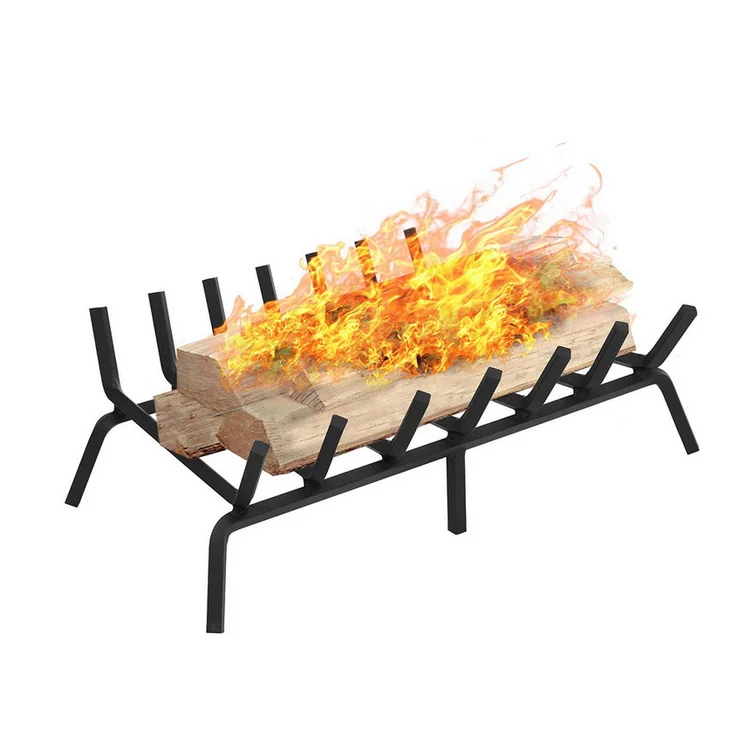 Fireplace Log Grate 33 inch For Indoor Chimney Hearth Kindling Tool Pit Wrought Iron Wood Stove Firewood Burning Rack Holder