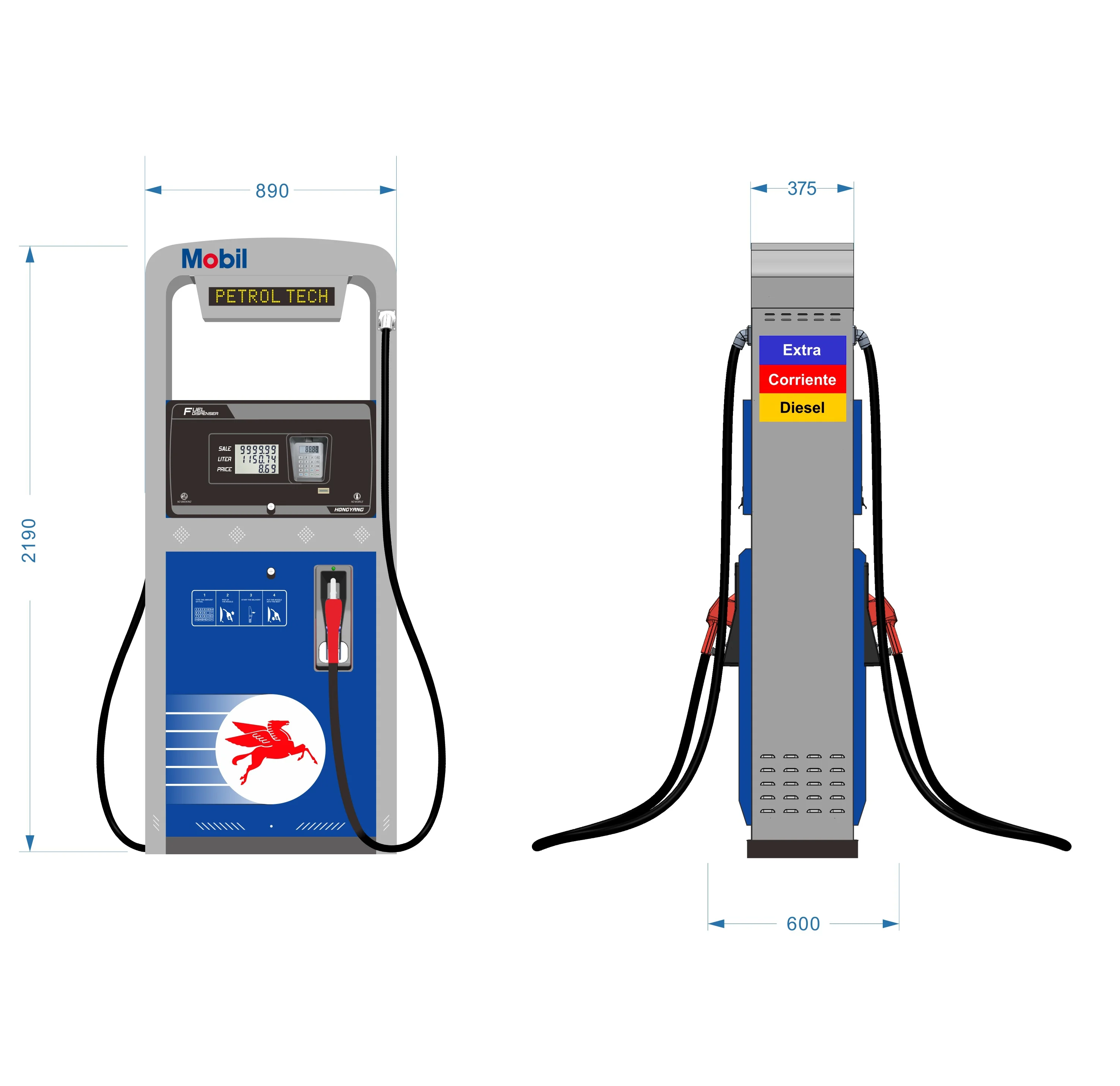 Popular design fuel dispenser for gas station