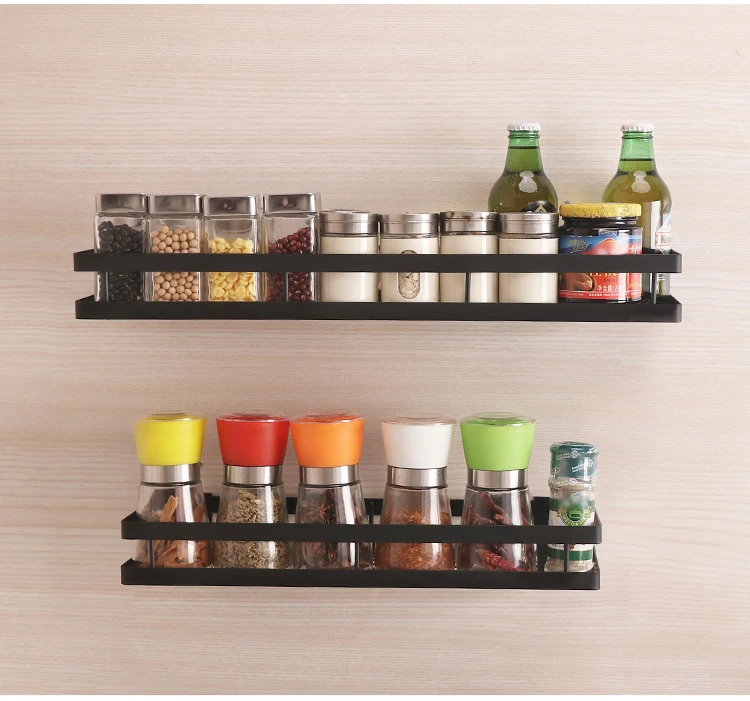 hot Wall-mounted punching-free kitchen stainless steel shelf kitchen shelf