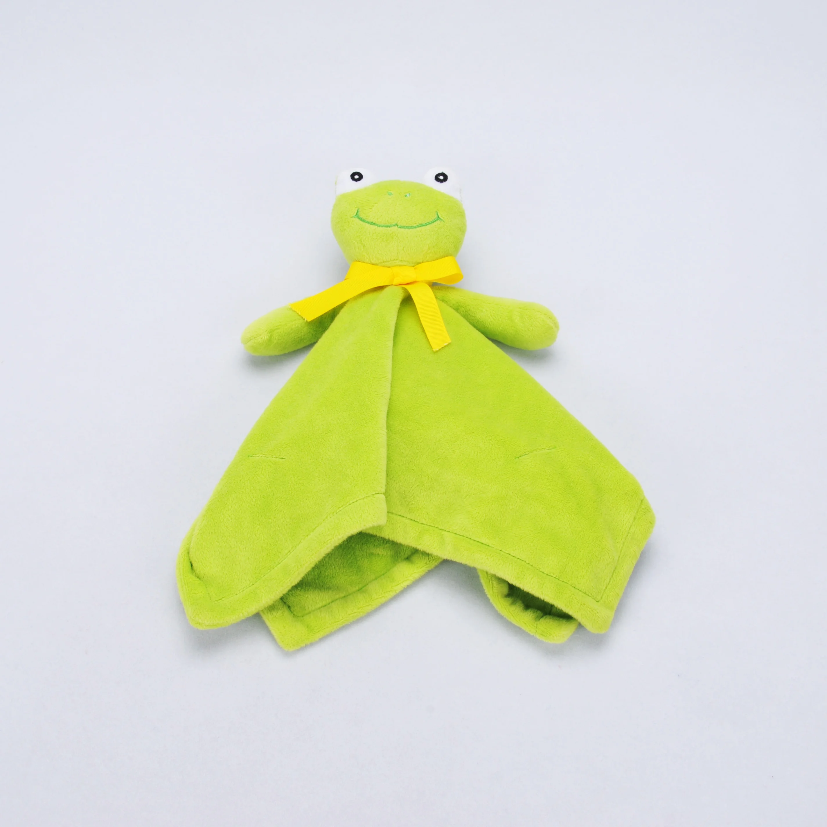 
super soft cute stuffed cuddle plush toy animal frog head baby animal pillow blanket baby security 