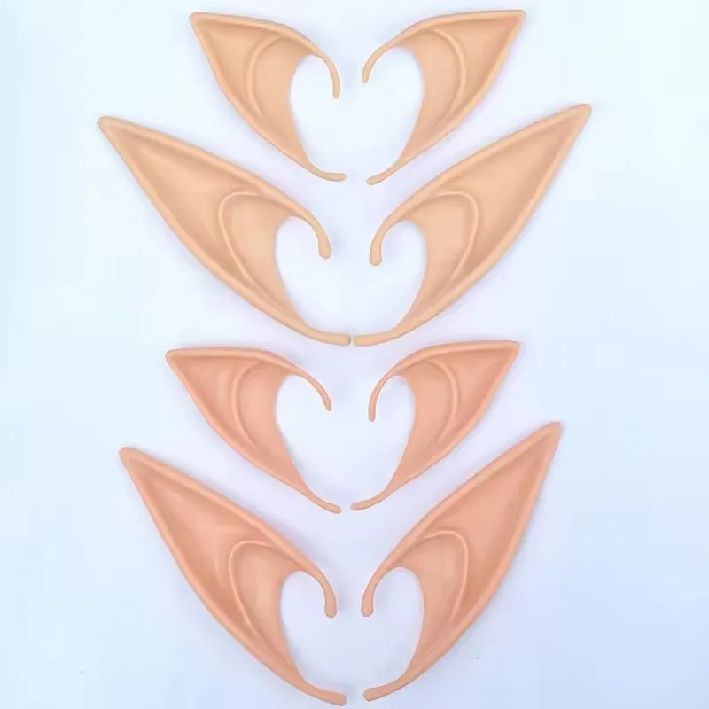 Nicro Good Quality Rubber Simulation Elf Ears Halloween Masquerade Props Fake Ears For Indoor Halloween Party Decorations Props