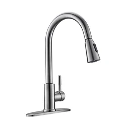 Hot Sale Stainless Steel Pull Out Pull Down Spray Hand Touch Sensor Kitchen Faucet With Cover Plate