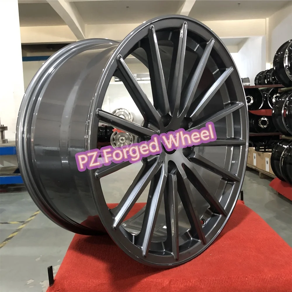Pengzhen 19 21 21 22 inch  monoblock  gunmetal gray coated multi spoke rims passenger car rims 5x108 for  Lincoln
