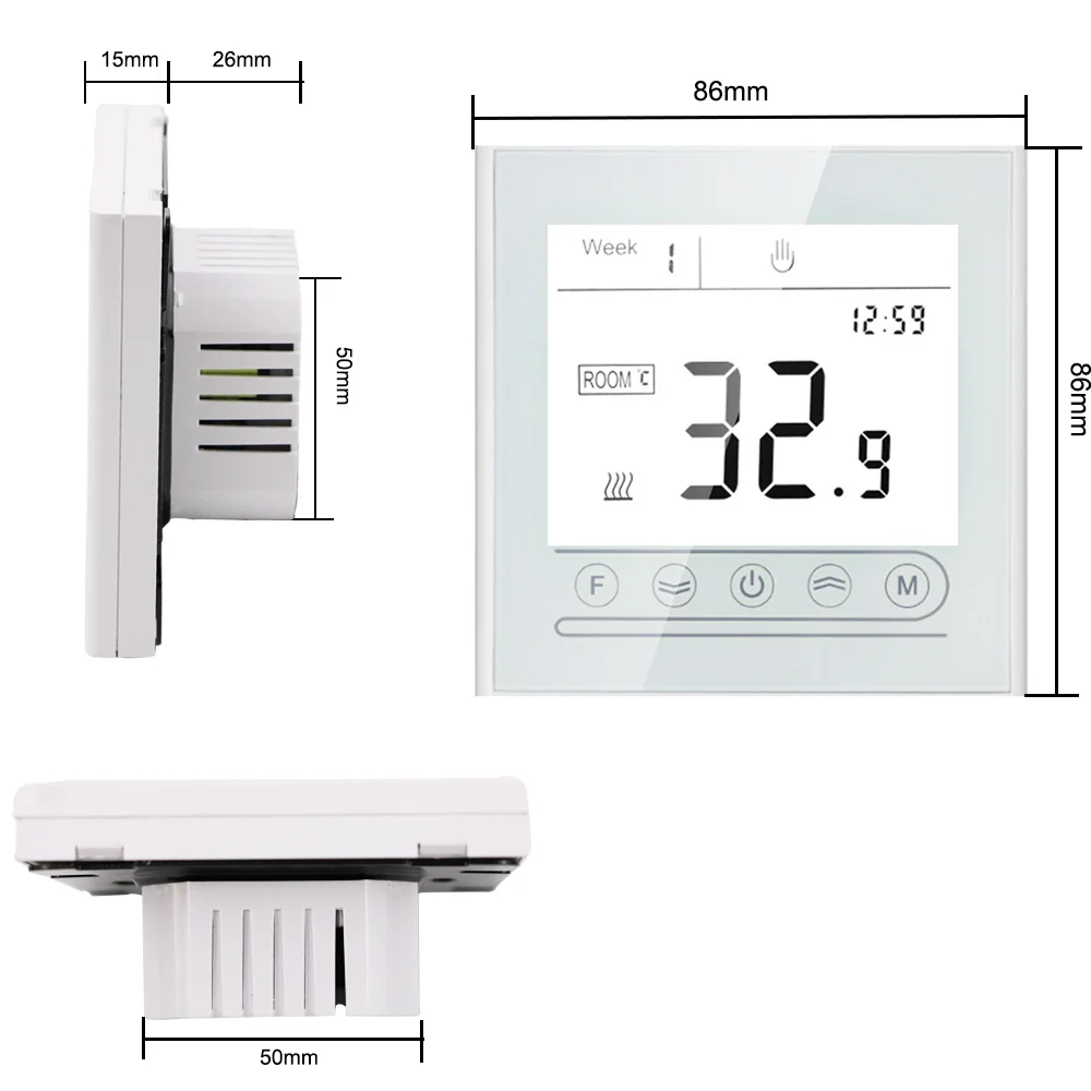 Electric Water Gas Boiler Floor Heating Temperature Controller Thermostat with Voice Control