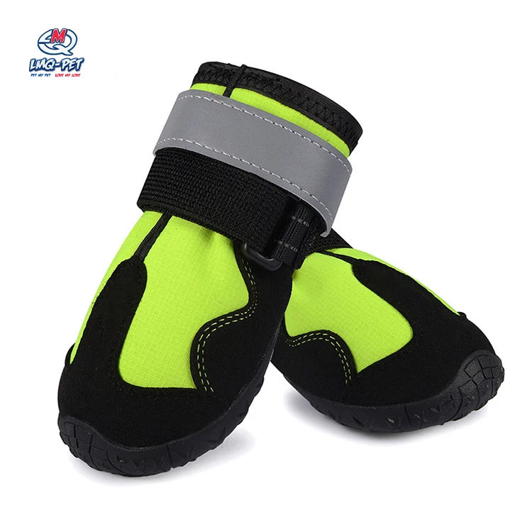 Dog Snow Boots Dog Waterproof Shoes Reflective Stripes Nylon Pet Shoes Anti-Slip Sole Dog Waterproof Shoes