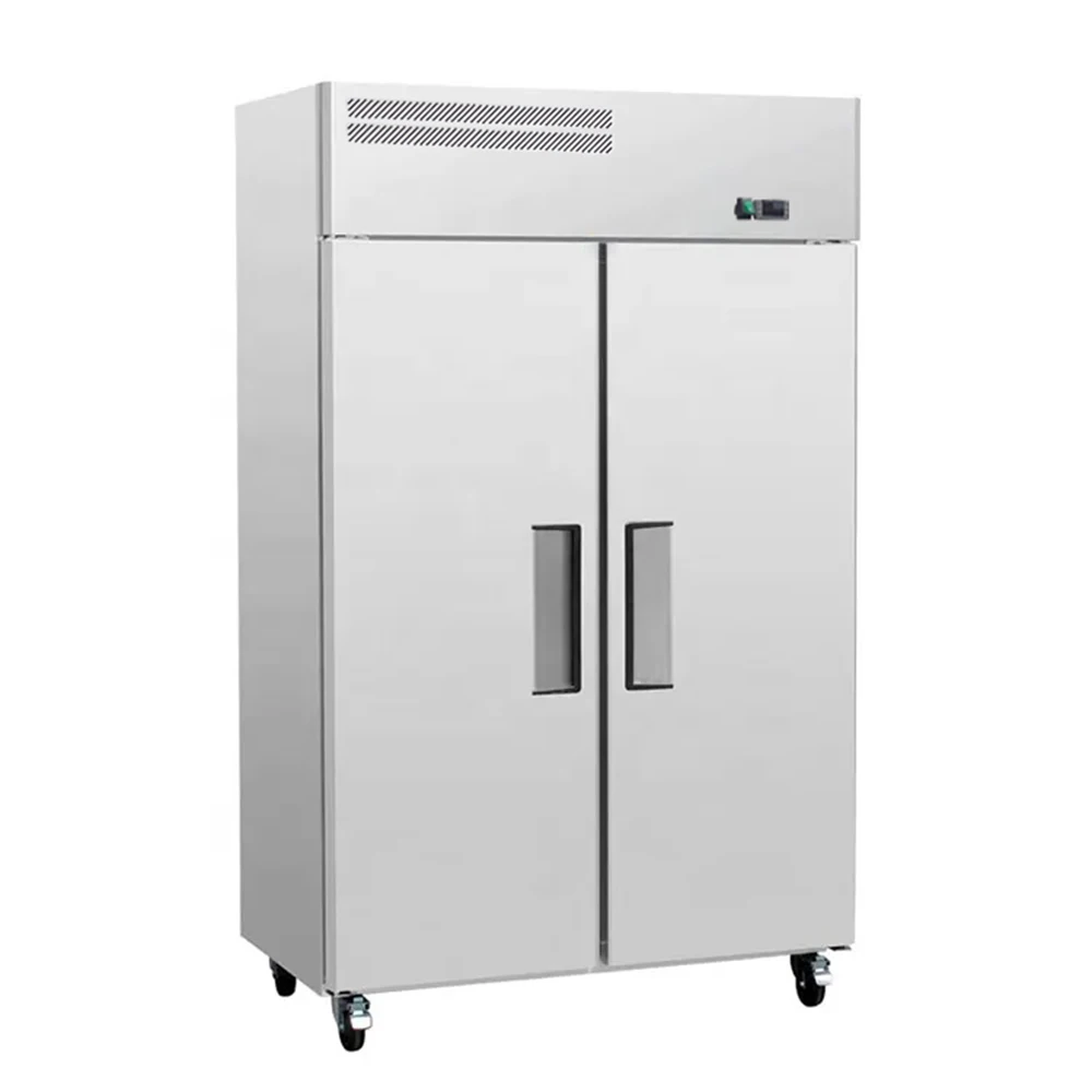 Double Doors Automatic Stainless Steel Freezer for Restaurant Commercial Industrial Standing Refrigerator