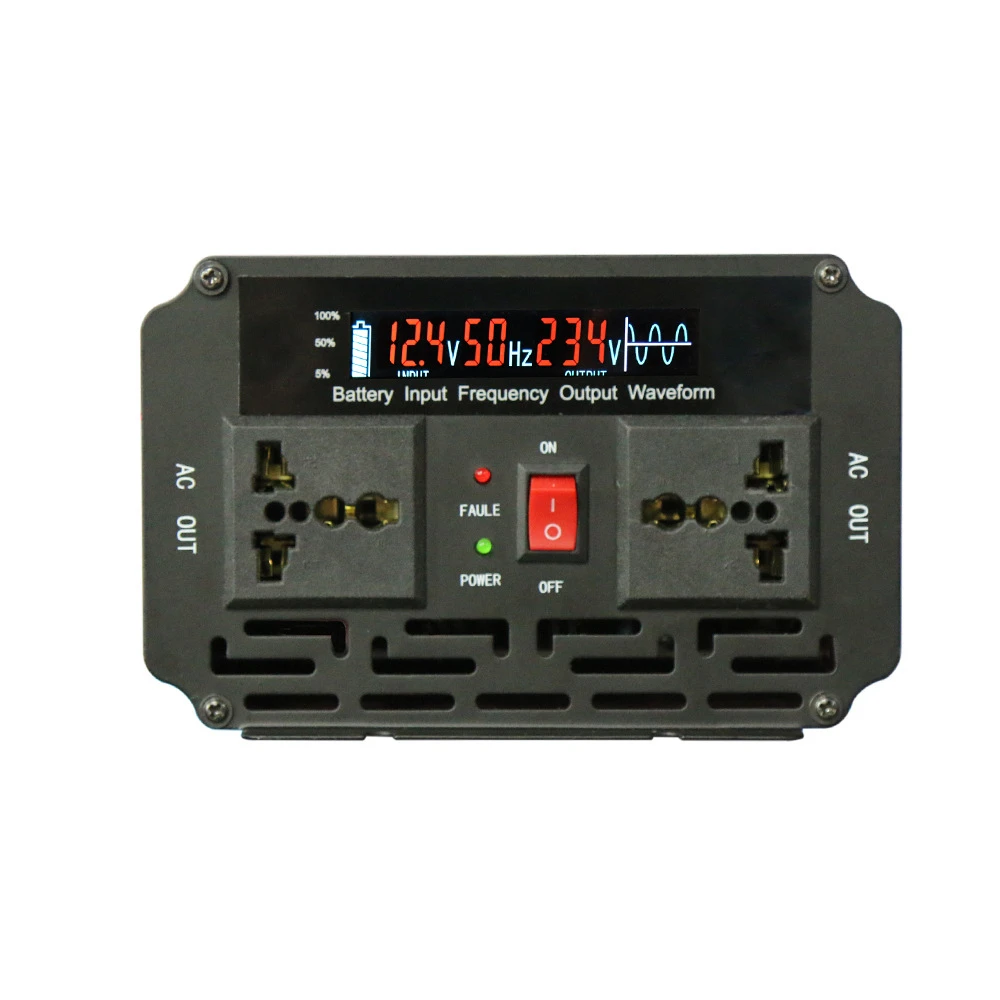 12V/24V/48V 1000W UPS Pure Sine Wave Battery Charger Power Inverter For Solar System