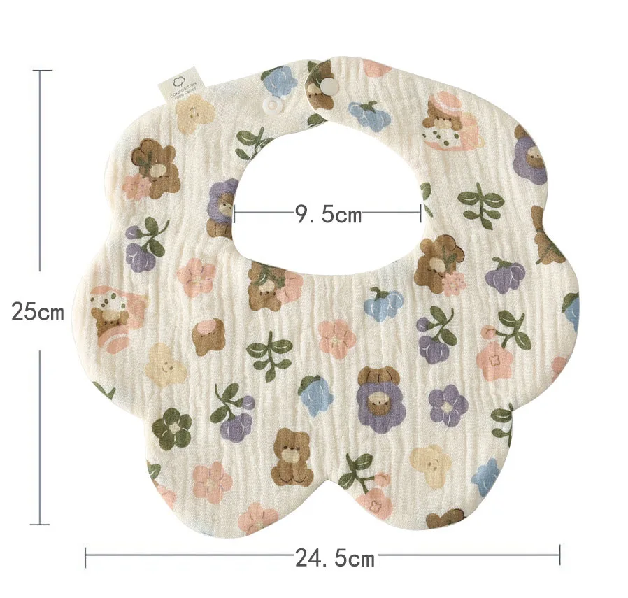 Muslin Baby Teething Bibs Lap-shoulder Cloths Bibs Baby Bandana Drool Bibs