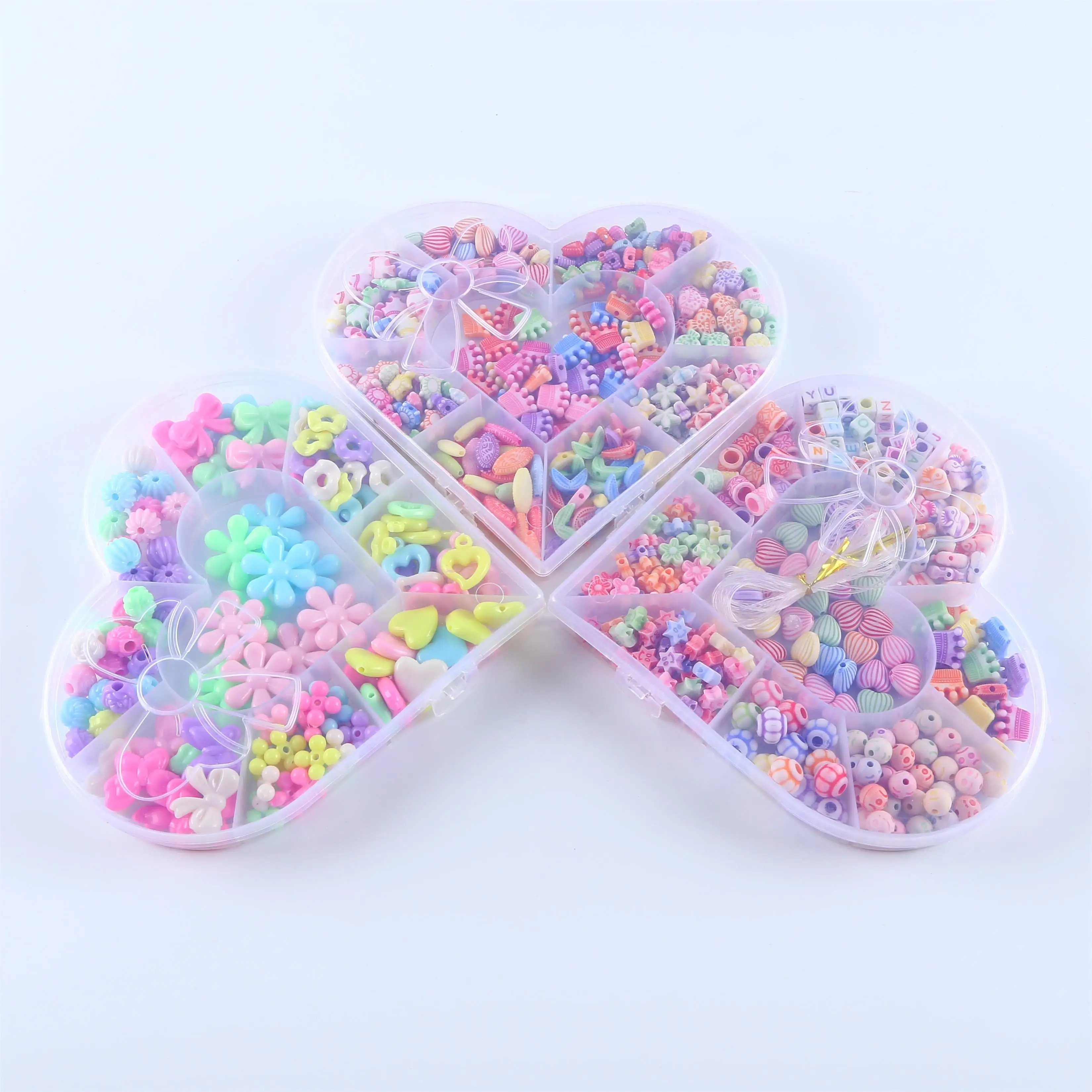 spaces jewelry girls toys kids DIY necklace beaded bracelets clay beads flower heart  letter