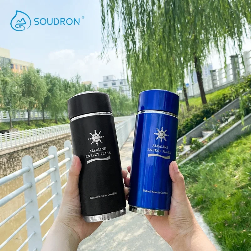 pH 9 Alkaline water bottle ZINC hydrogen water alkaline bottle 304 L stainless steel 7 mineral elements bottled alkaline water