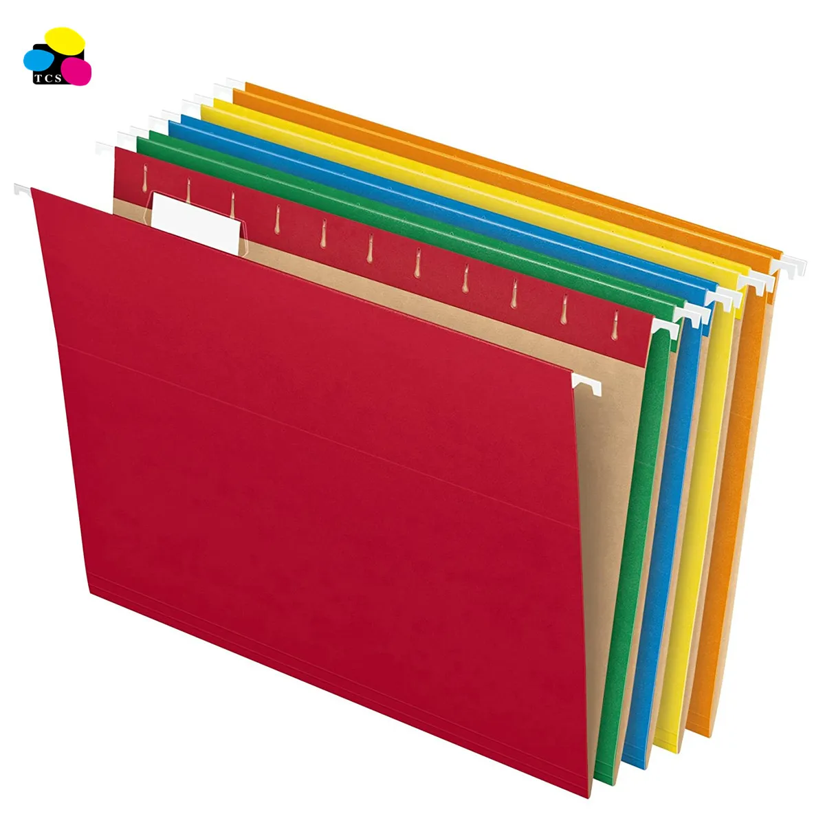 
TCS office stationery 25/BX 1/5 Cut Letter Size assorted color Recycled Kraft paper interiors Hanging Folders 
