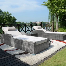 Лидер продаж, Повседневная Уличная Водонепроницаемая ротанговая кушетка, комплект мебели для сада и патио, шезлонга