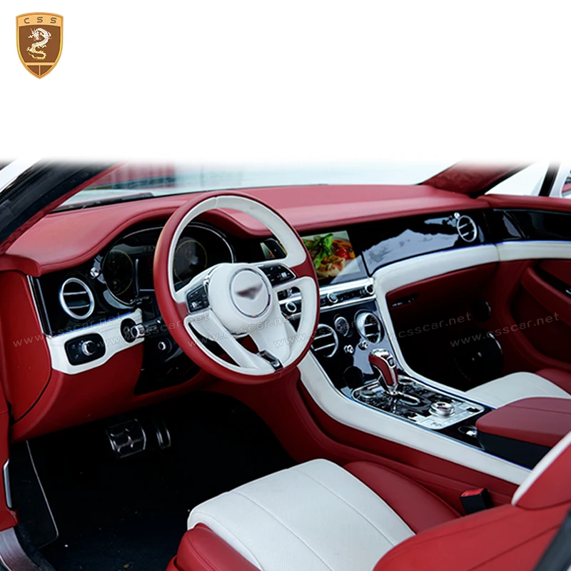 For Bentley Continental GT 04-17 Upgrade 20-24 Car Interior Trim Leather Seat Dashboard Center Console Door Panel Steering Wheel