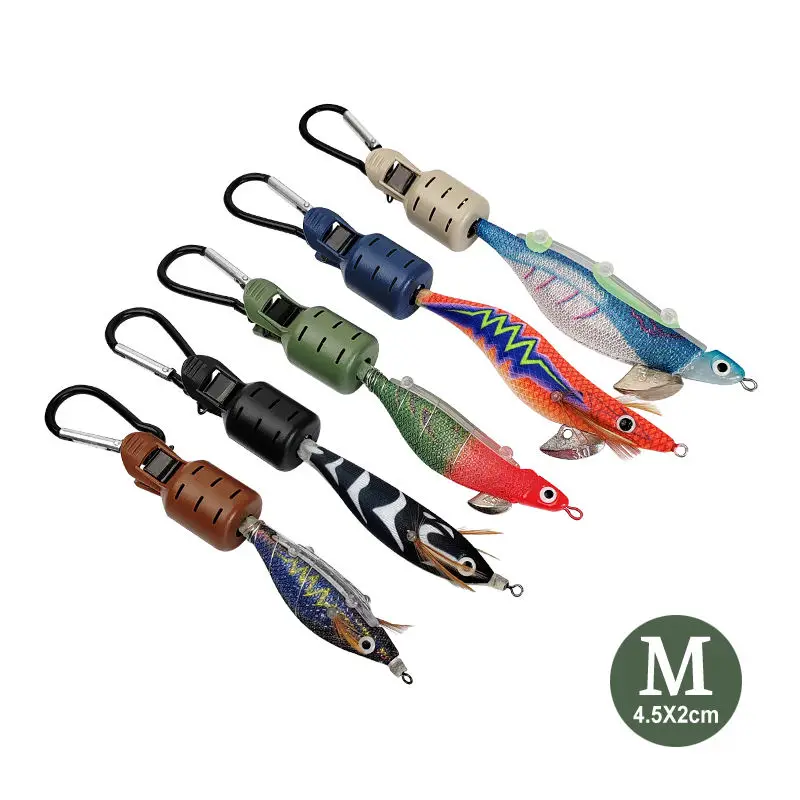 9 piece Squid Jig Hook Cover Wood Shrimp Fishing Hook Cover Umbrella Squid Jig Hook Protector