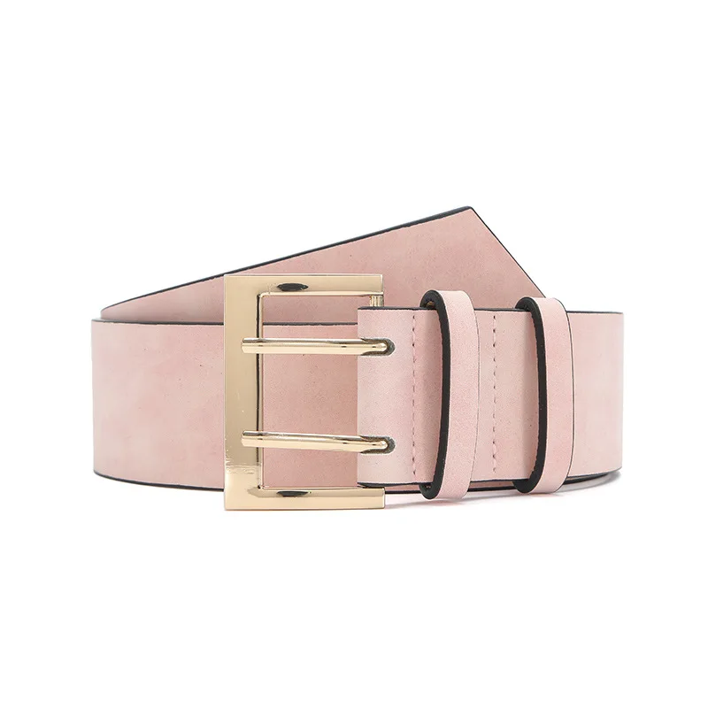 Double pins big buckle belt, PU Dress Waist Belt, ladies fashion belt