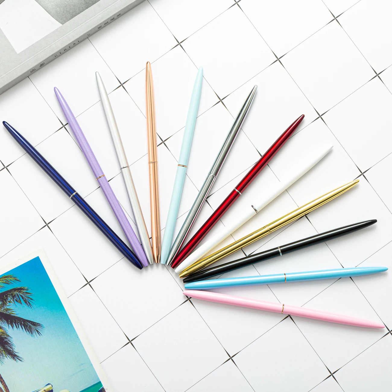 Jinghao Brand Good Quality Long Thin Metal Ball Pen