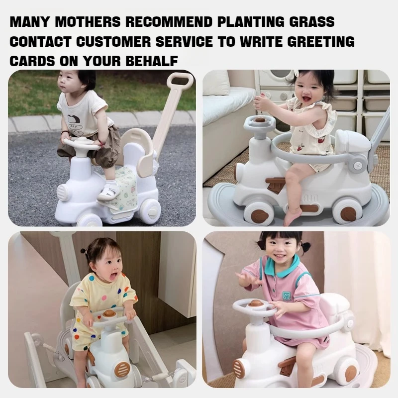 Eco-Friendly Plastic Playground Indoor Train Style Multifunction 2 in 1 Ride on Car Child Rocking Horse