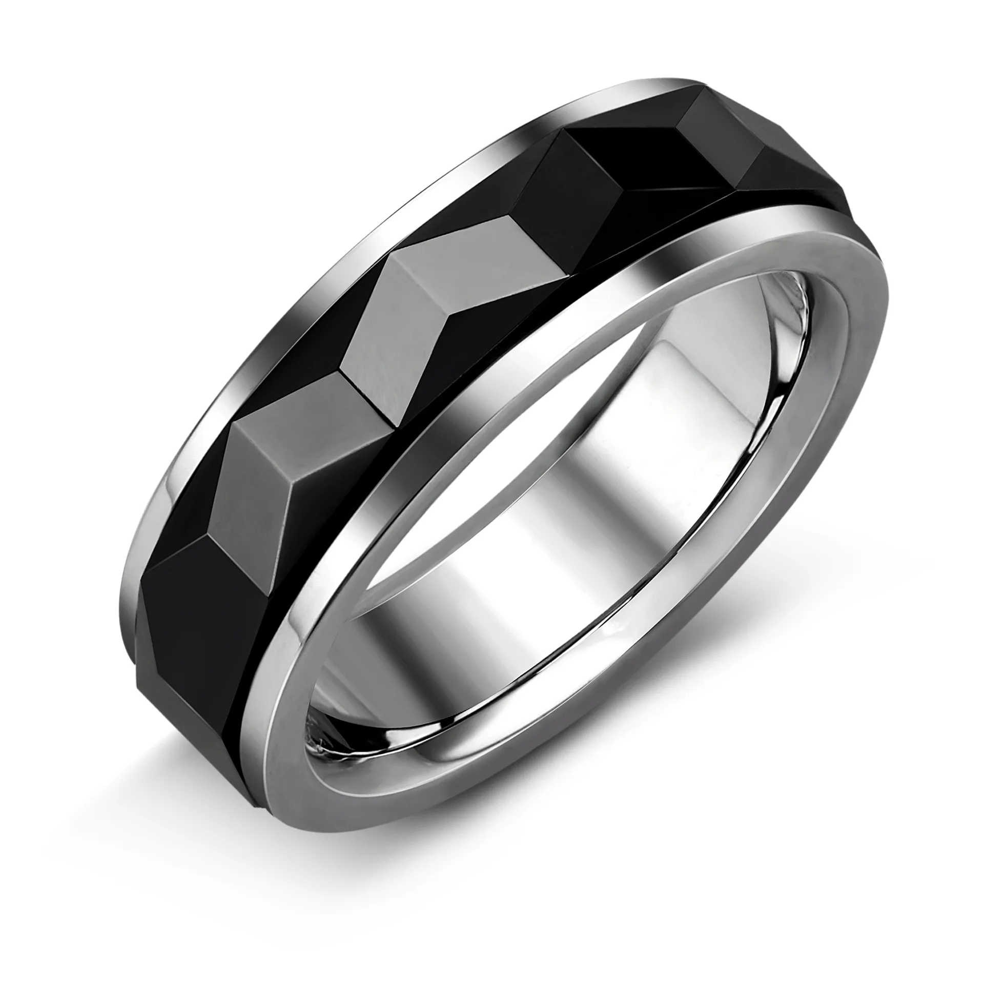 Men Hiphop Ring 316L Stainless Steel  Stone finger  Ring Rock Fashion Male Jewelry stainless steel geometry ring for men