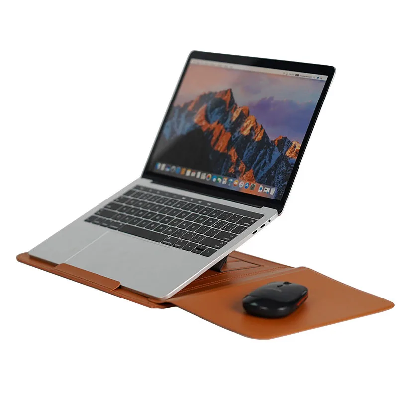 CUSTOM 3 in 1 Laptop Sleeve With Stand Waterproof PVC Case Laptop 13 inch Vegan Magnetic Sleeve for Macbook