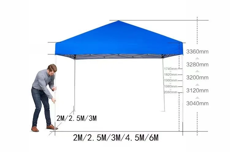 Напечатанный на заказ навес Pop up торговая палатка алюминиевая шестиугольная рамка 40 мм с пользовательским логотипом