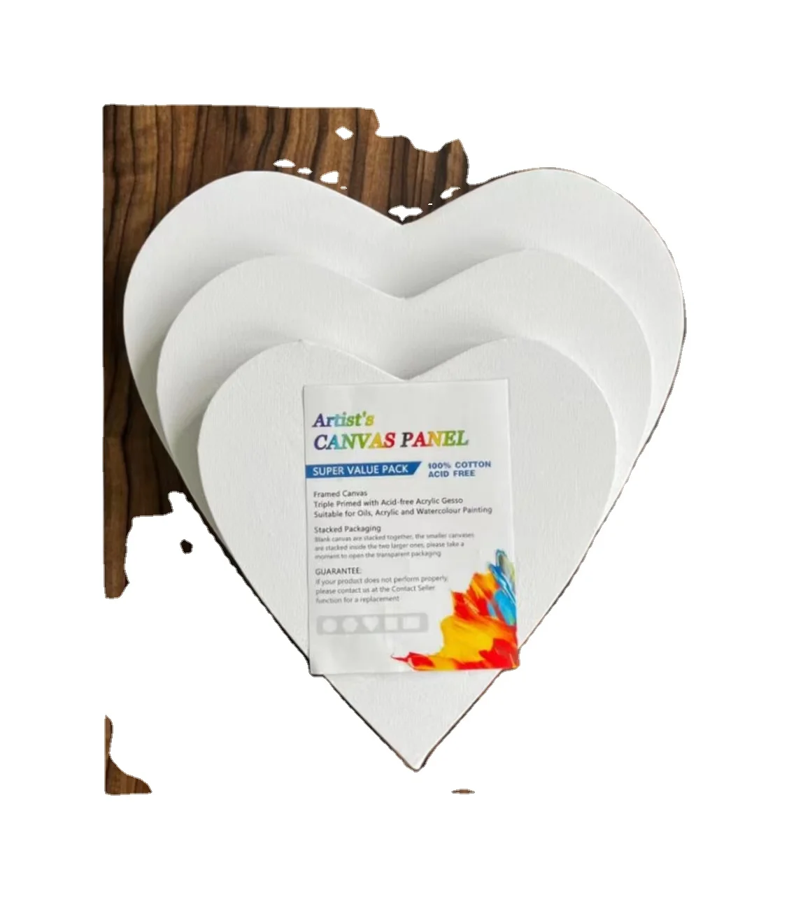 Wholesale Stretched Artist Various Shapes Cotton Heart Shaped Wooden Frame Artist Painting Canvas