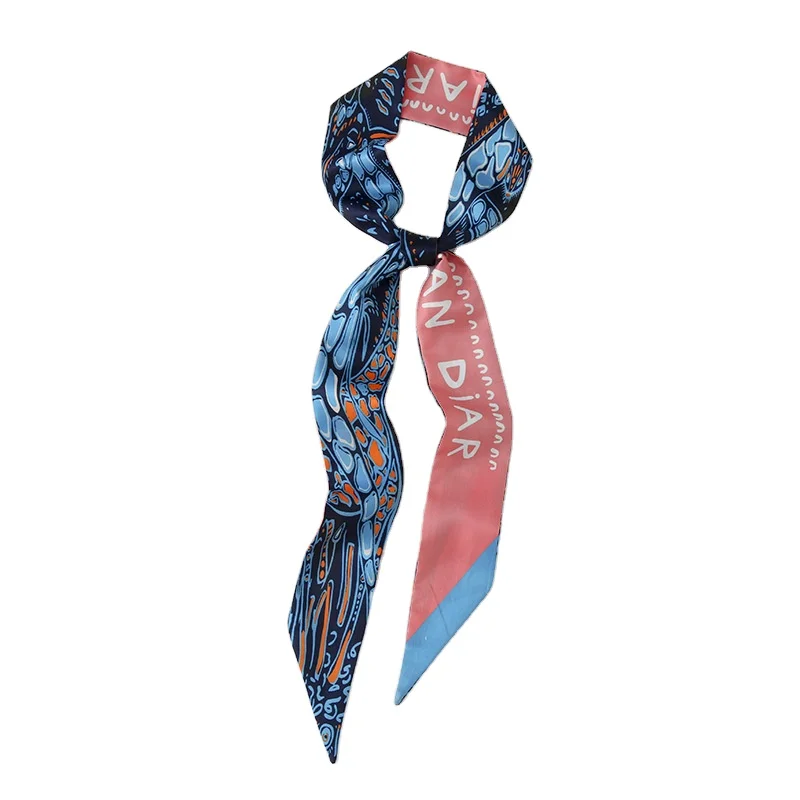 Factory Outlet Europe and America Narrow Scarf Hair Accessories Silk Scarf Neck Belt Scarf