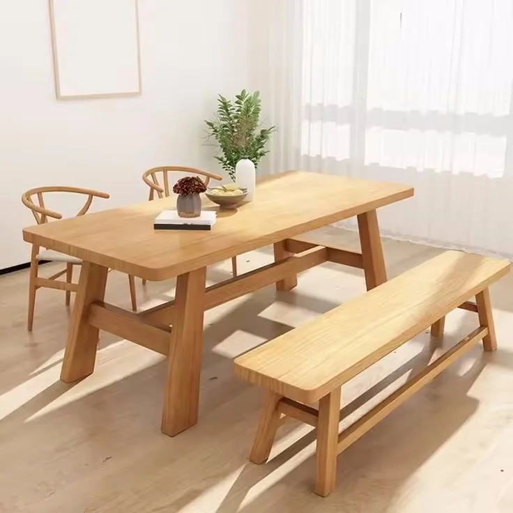 new design modern style live edge household Water-based paint Wood slab pine solid wood Office wooden kitchen dining tables