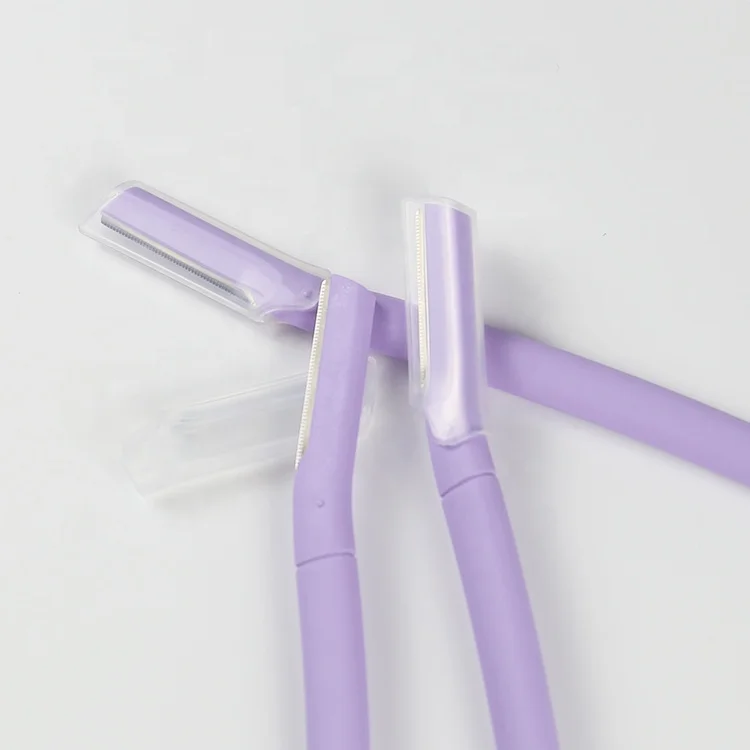 Exfoliation Tool for Face Purple Color Eco- friendly Eyebrow Razor Trimmer Women Facial Hair Removal Derma Razor Blade