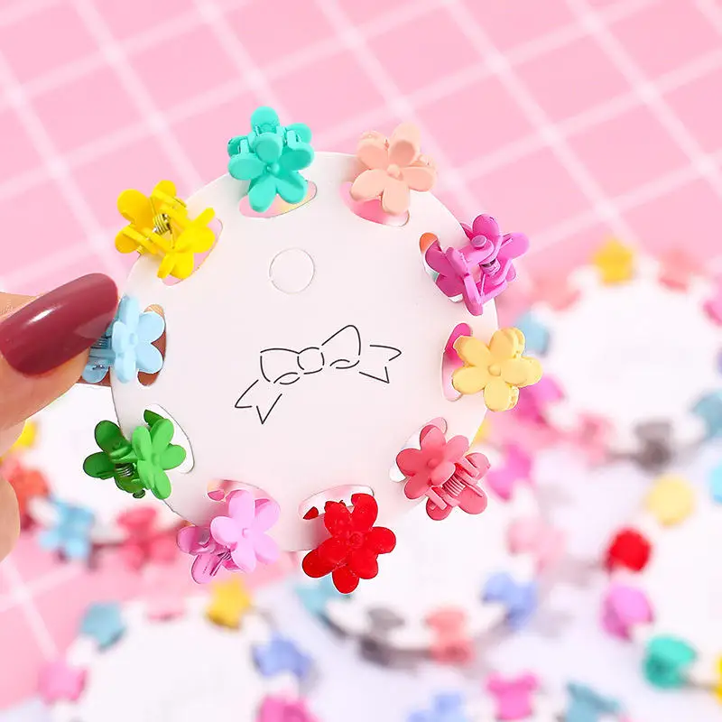 JIRIS Matte Candy Color Mini Size Claw Hair Clip Flower Star Frog Animal Cartoon Shape Bobby Pins Hairpins For Girls Kids