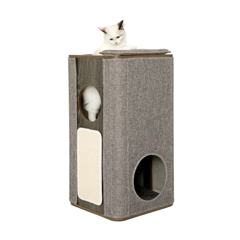 
Modern Luxury Pet Cat Scratcher House Castle Large Brown Nordic Portable Unqiue Cat House Furniture 