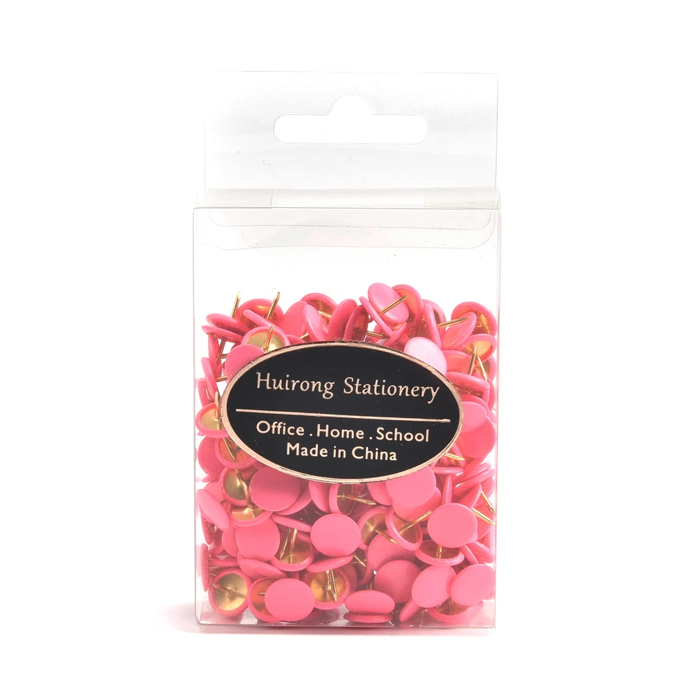 Wholesale Office Stationery Custom Thumbtack Push Pin Painting, Plastic Coated Colored Thumb Tacks Push Pins for Map