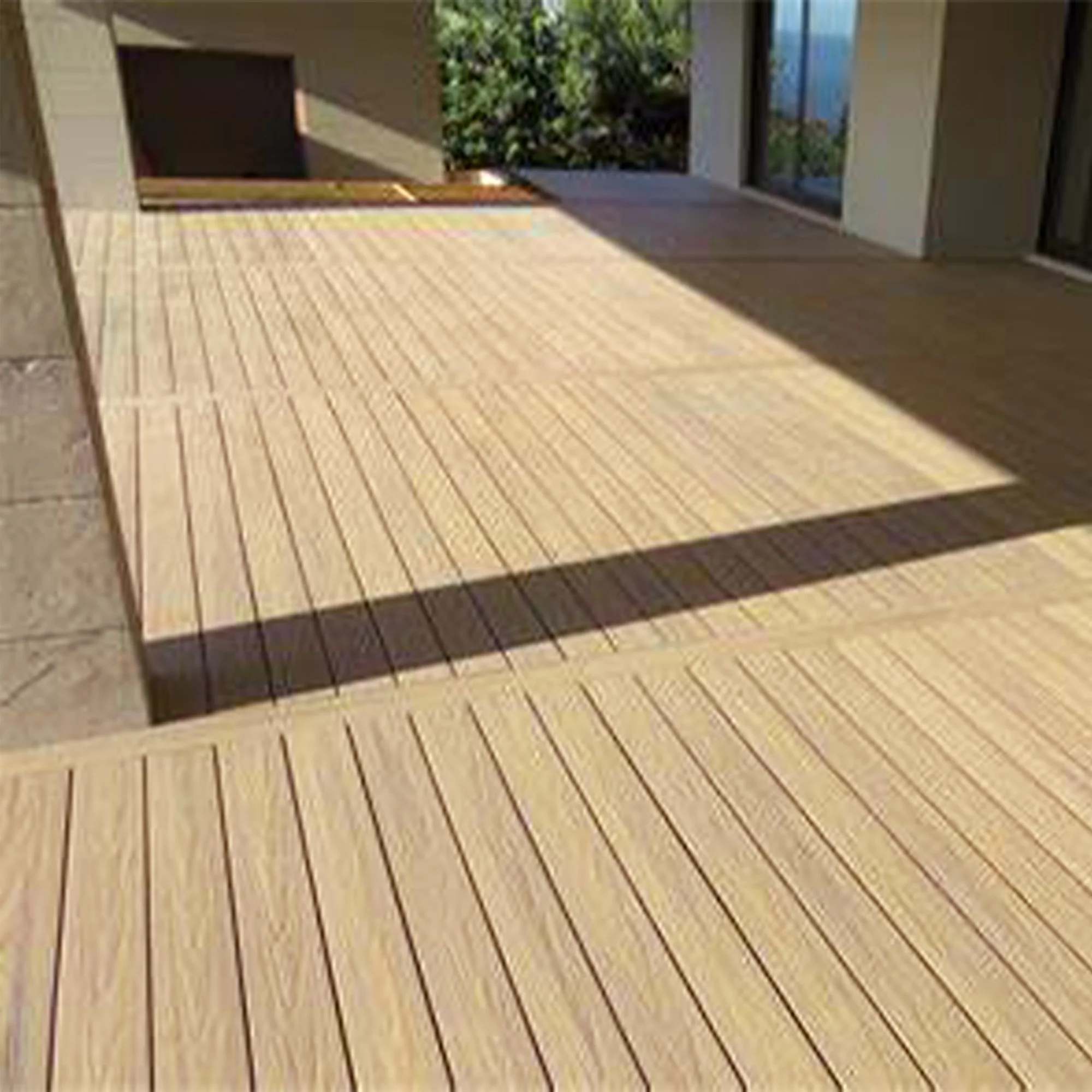 Long lasting head to head installation piso externo ASA co-extrusion pvc foam decking
