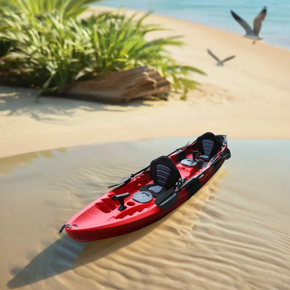 Vicking 3.7m 3-person Fishing Family Kayak Touring Kayak on Sale Lldpe Plastic Shoe Tank Top Canoe Rigid Canoe 2 Seats 2 Years