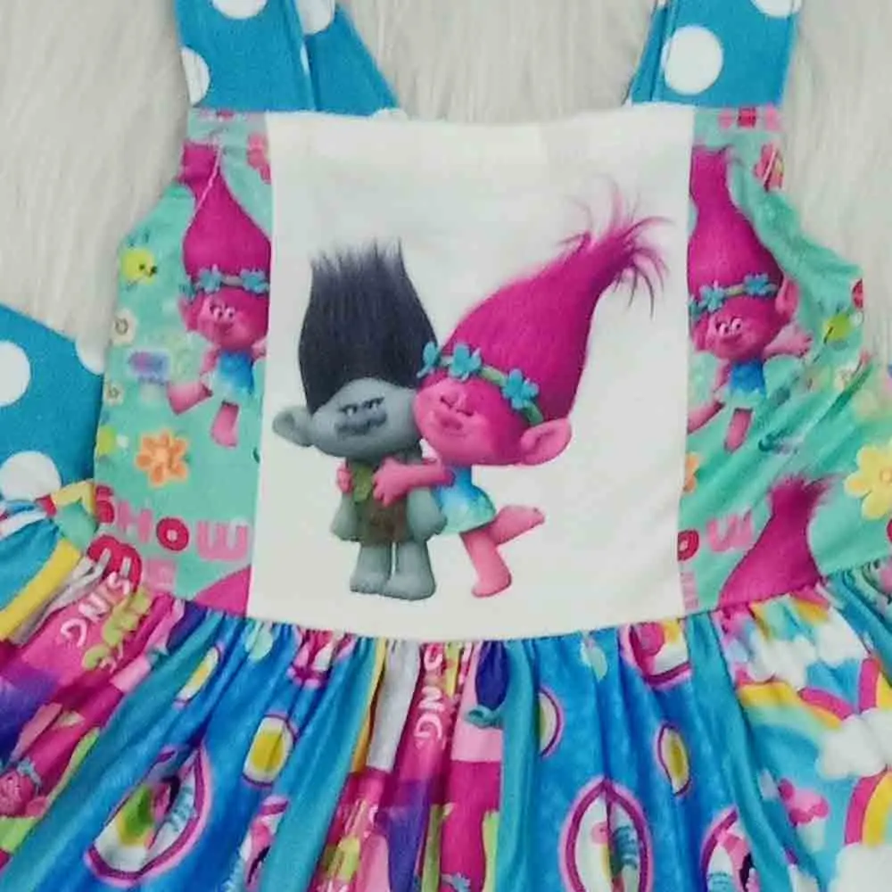 2020 New design cute cartoon styles dots baby girls party twirl dresses fashion children hot selling casual dresses