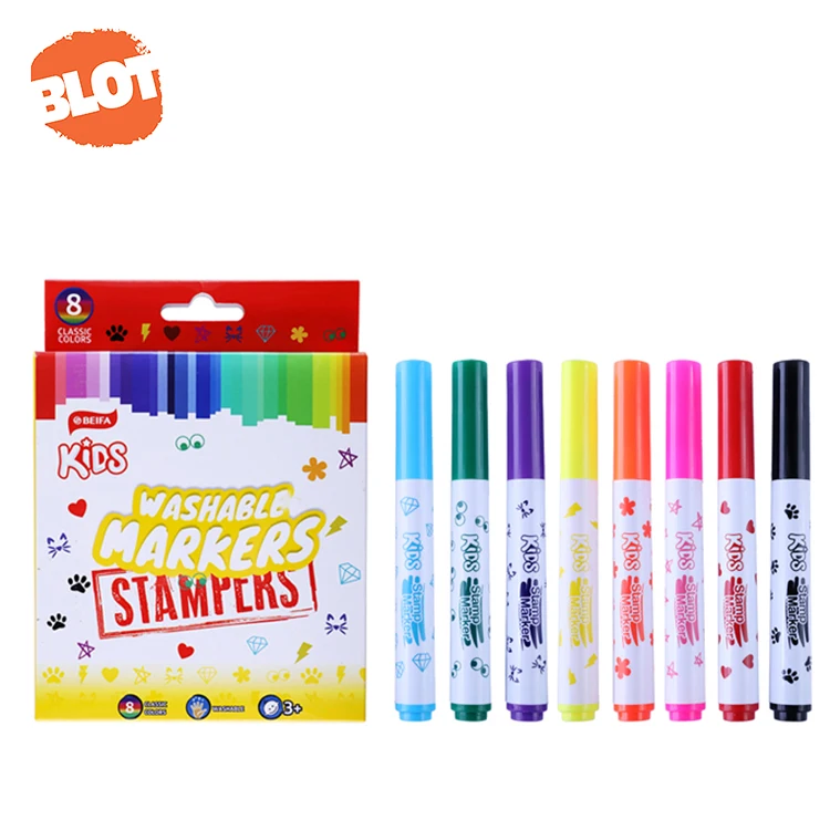 wholesale BLOT BRSY00020 Interesting Different Patterns Washable Markers Stampers For Kids