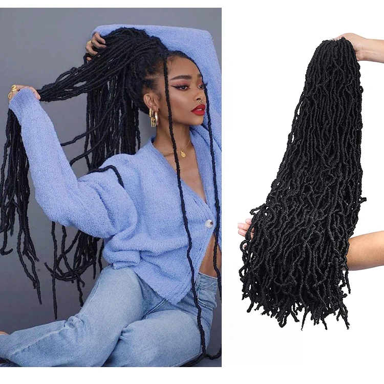 
 36 дюймов Nu искусственные Locs вязание крючком для волос Locs вязание крючком волокна волос кудрявый искусственные Locs, дредлоки, для увеличения объема, синтетические косички, волосы  
